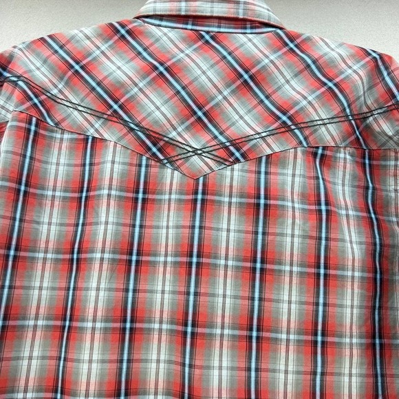 Wrangler 20X Plaid Button Up Long Sleeve Shirt Men's Size Large - Picture 10 of 10